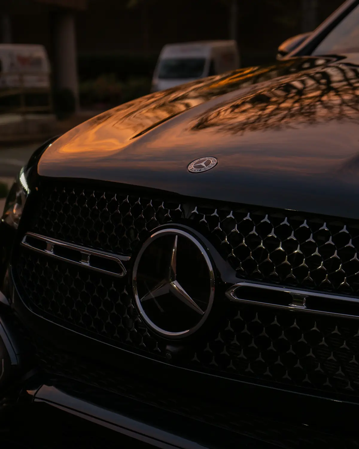 Mercedes-Benz at sunset